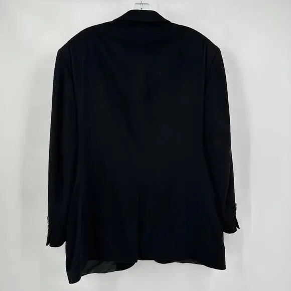 Jos A Bank Mens Blazer Size 44R Black Cashmere Structured‎ Tailored Jacket